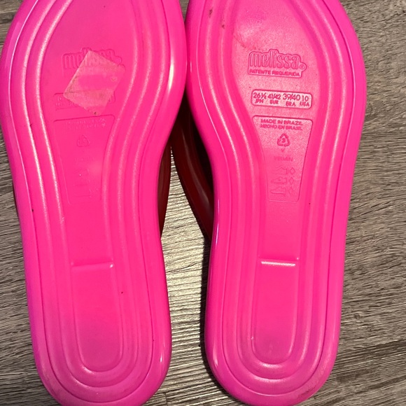 Melissa Pink and Red Sandals Vibrant Summer Style - Picture 2 of 3
